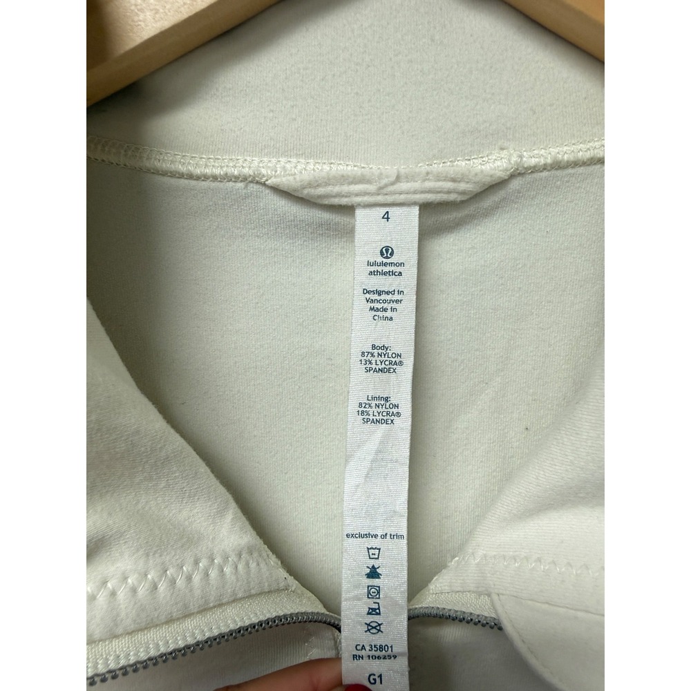 Lululemon Daily Yoga Jacket Women 4‎ Polar Cream White Athleisure Loungewear EUC - Picture 7 of 9